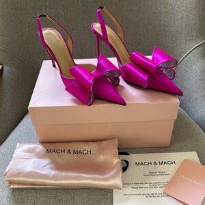 Mach & Mach Le Cadeau slingback pumps, Fuschia, Sz 38.5